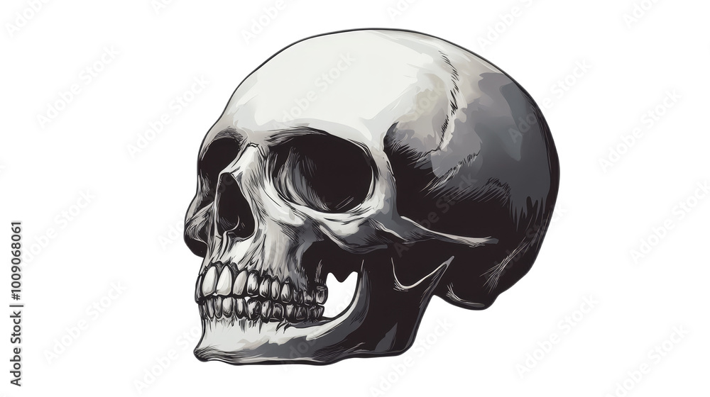 Skull Illustration Isolated On Transparent Background Skull Illustration Isolated On Transparent Background
