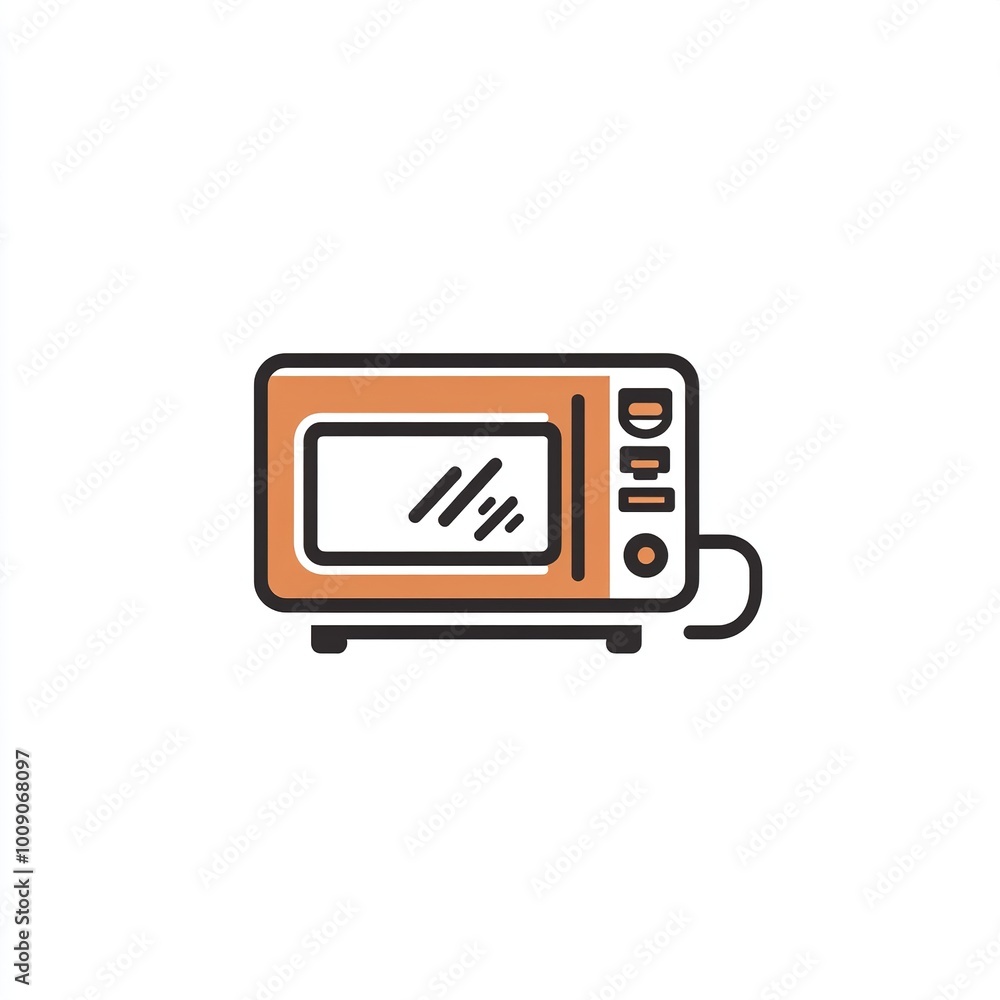 A simple illustration of a microwave oven, used for heating and cooking food. A simple illustration of a microwave oven, used for heating and cooking food.