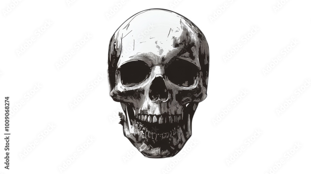 Skull Illustration Isolated On Transparent Background Skull Illustration Isolated On Transparent Background