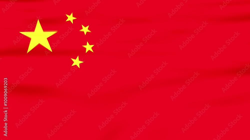 Chinese Nation Flag waving. Red Official state symbol of China. Looped animation in Ultra HD 4K. Chinese Nation Flag waving. Red Official state symbol of China. Looped animation in Ultra HD 4K.