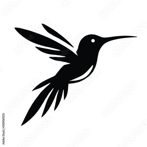 Hummingbird Silhouette in Flight