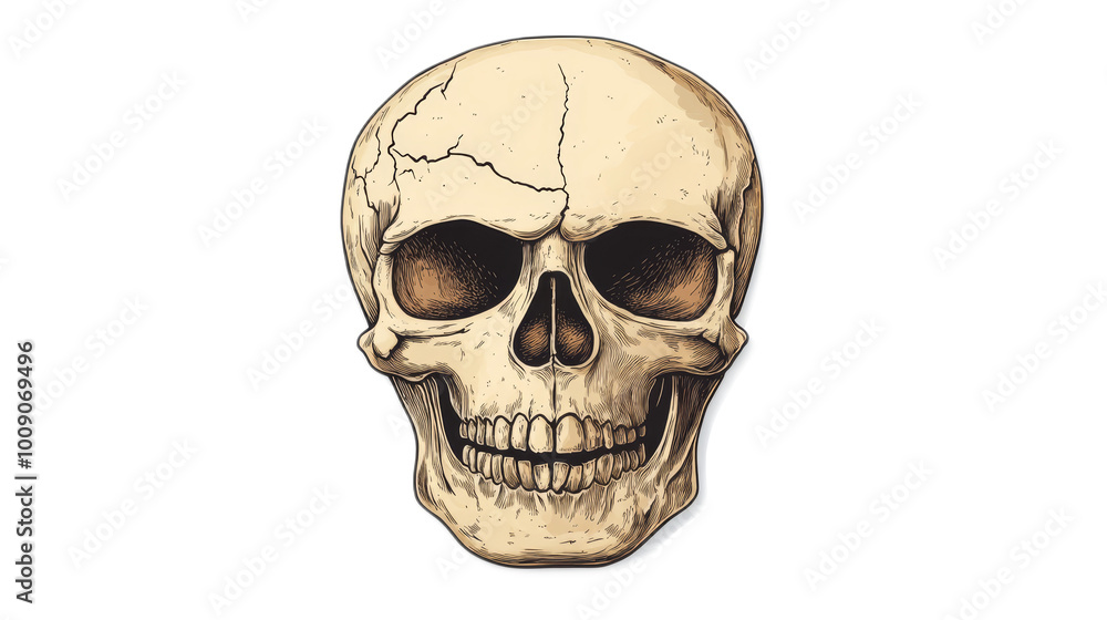 Fototapeta premium Skull Illustration Isolated On White Background