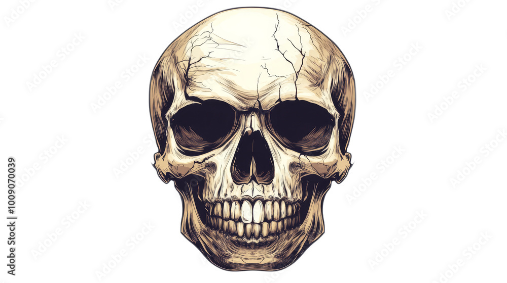 Fototapeta premium Skull Illustration Isolated On White Background