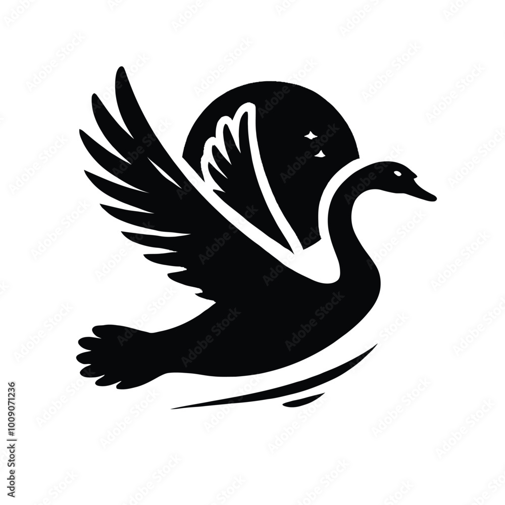 Fototapeta premium Swan Flight Sunset