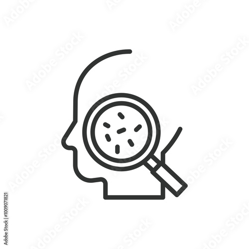 Dermatology, in line design. Dermatology, skin, medical, skincare, skin analysis, dermatologist, treatment on white background vector. Dermatology editable stroke icon.