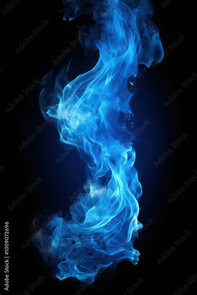 Blue Fire Tornado Spiraling in Isolation Blue Fire Tornado Spiraling in Isolation