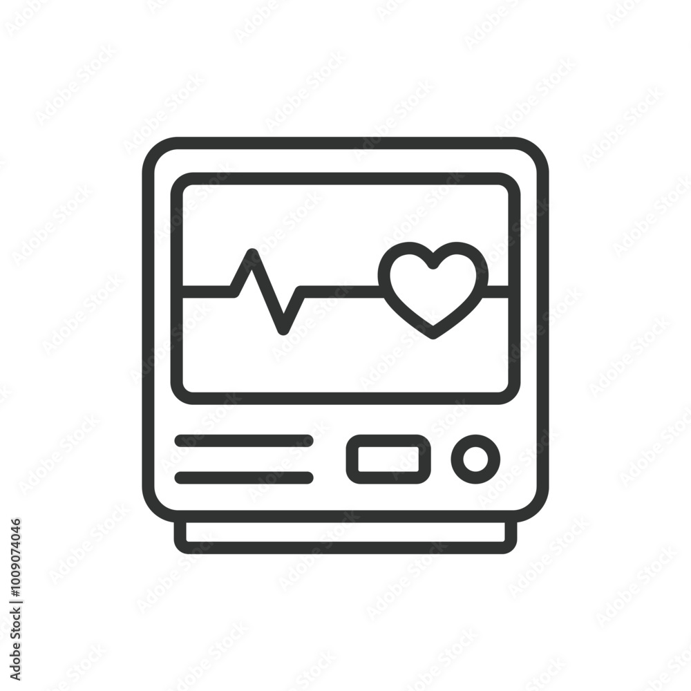 ECG, in line design. ECG, electrocardiogram, heart monitor, cardiac test, heart health, heartbeat on white background vector. ECG editable stroke icon ECG, in line design. ECG, electrocardiogram, heart monitor, cardiac test, heart health, heartbeat on white background vector. ECG editable stroke icon