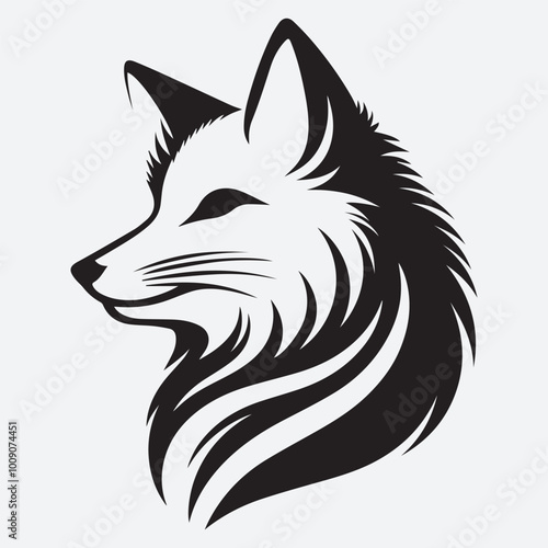 Fox logo, fox icon, fox head, vector