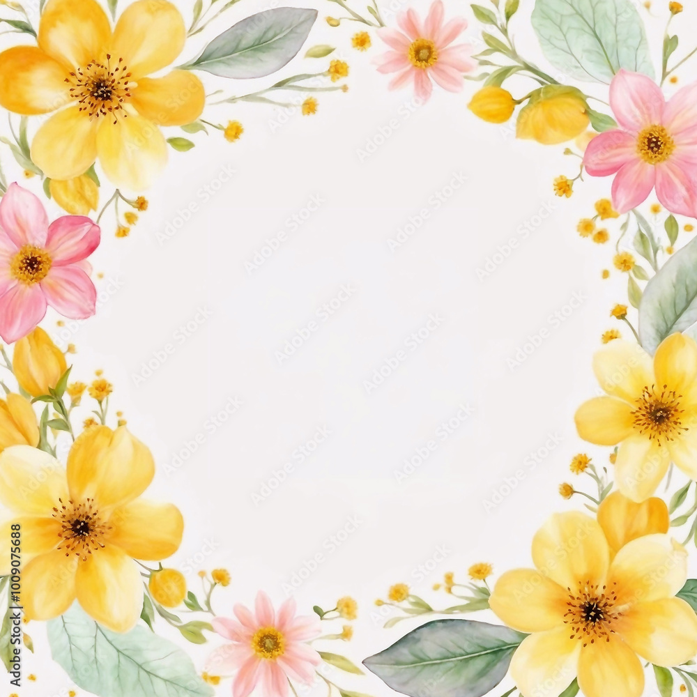 Obraz premium Watercolor peony flower spring background illustration