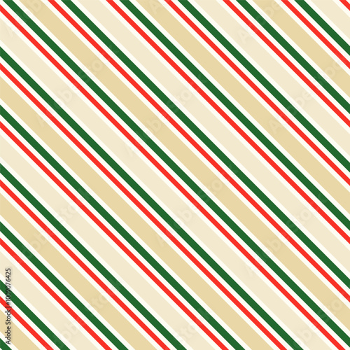 Christmas color diagonal striped seamless pattern. Gift wrapping paper texture, banner, textile background