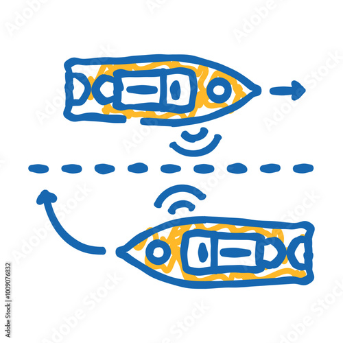 ship collision avoidance systems doodle icon sketch vector. ship collision avoidance systems sign. isolated symbol illustration