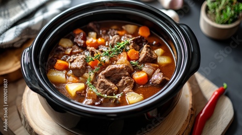 A food warmer and programmed slow cooker come with a digital timer and cover.