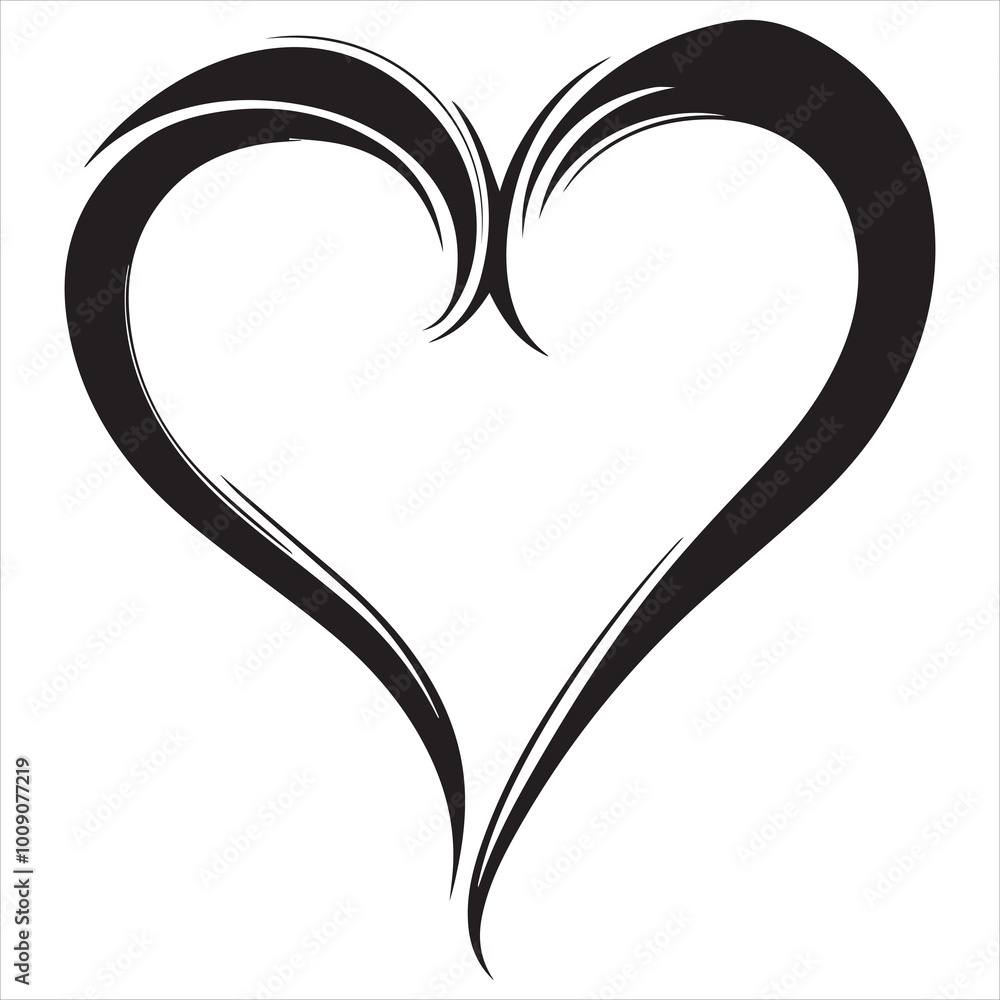 simple black and white single outline of a heart shape simple black and white single outline of a heart shape