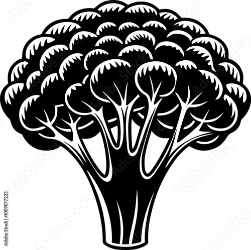 Broccoli silhouette vector illustration