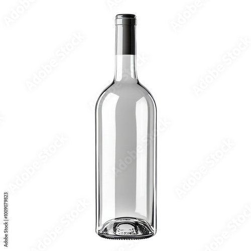 Wallpaper Mural A clear glass wine bottle isolated on a white background, showcasing its elegant shape and design. Torontodigital.ca