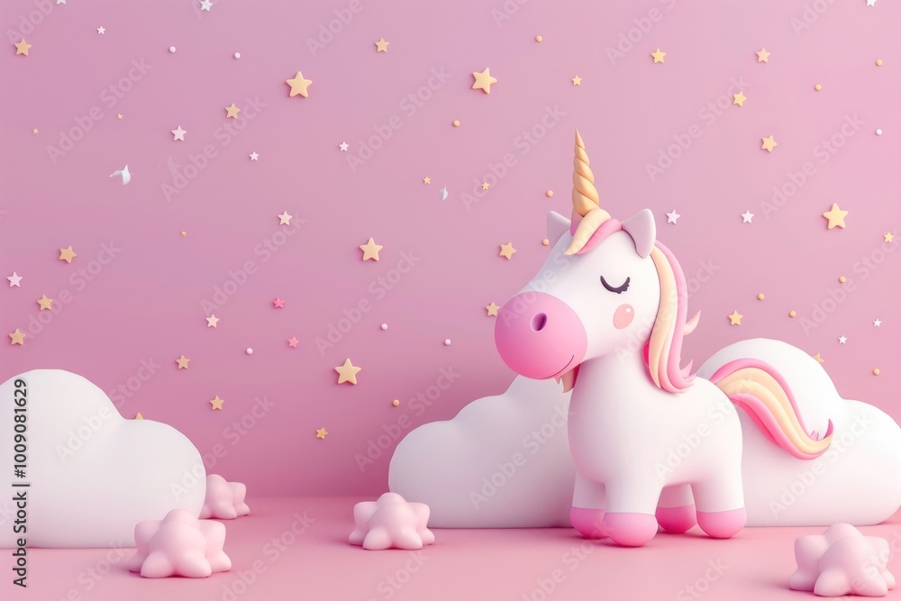 Cute unicorn background cartoon nature representation. Cute unicorn background cartoon nature representation.
