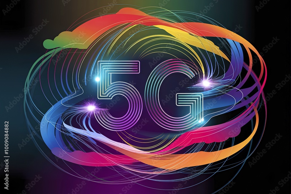 5G technology colorful background 5G technology colorful background