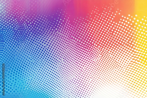 A gradient rainbow pattern combined with a subtle halftone dot overlay