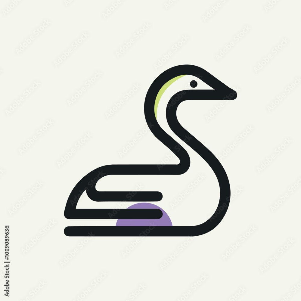 Simple swan line logo for company Simple swan line logo for company