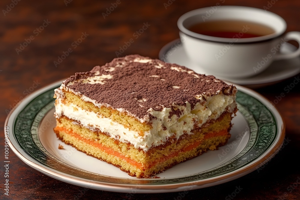 Delicious Layered Dessert with Cocoa Powder Delicious Layered Dessert with Cocoa Powder