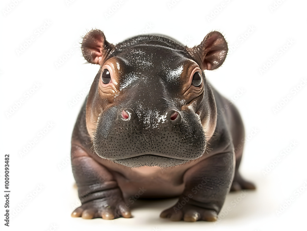 pygmy hippopotamus isolated on white background closeup image pygmy hippopotamus isolated on white background closeup image