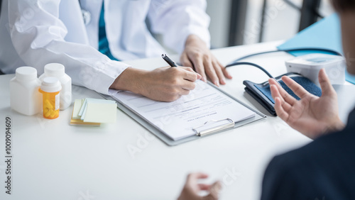 Medical Consultation Doctor Discussing Medication with Patient