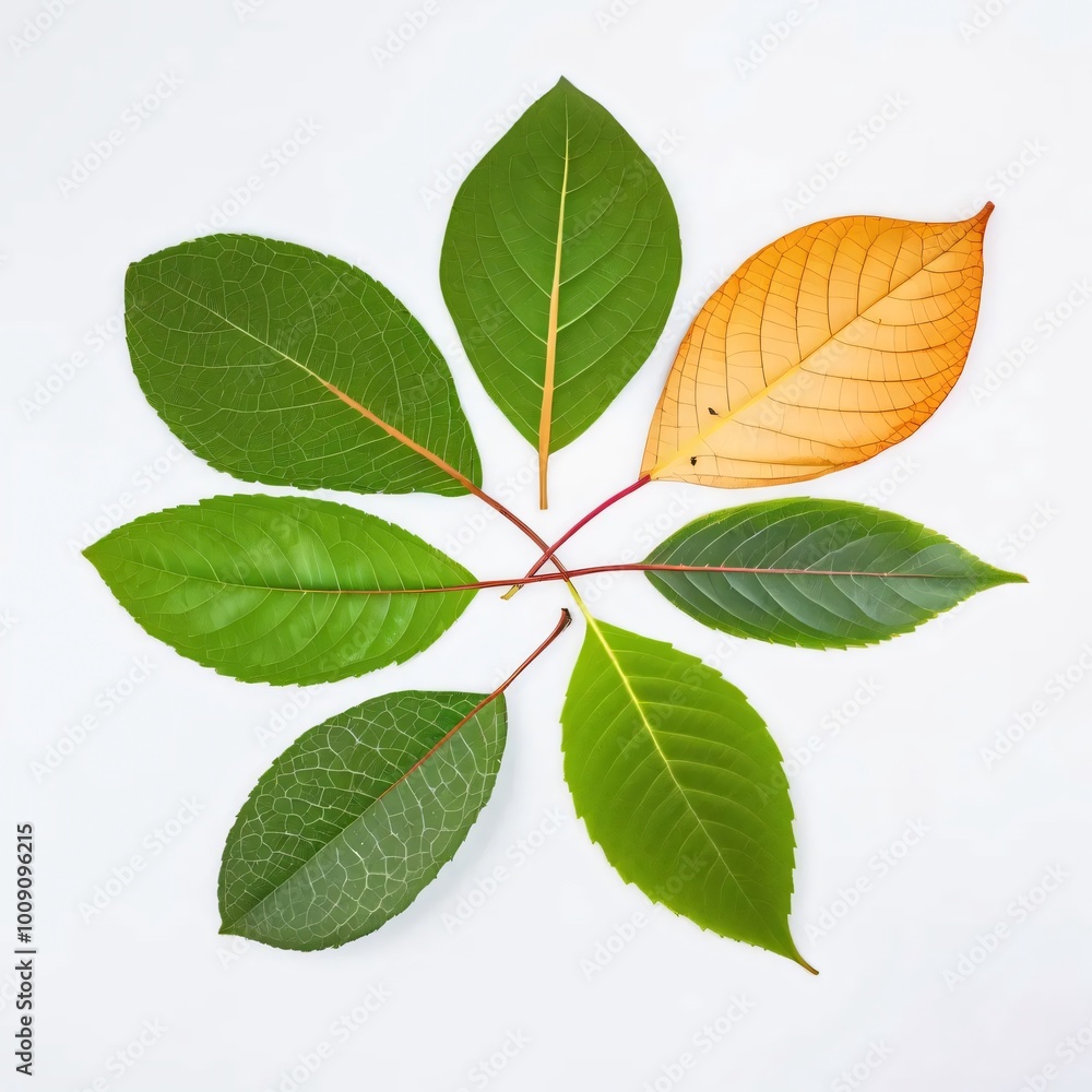 Fototapeta premium green leaves isolated on white background