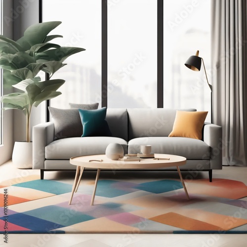 modern living room interior with sofa