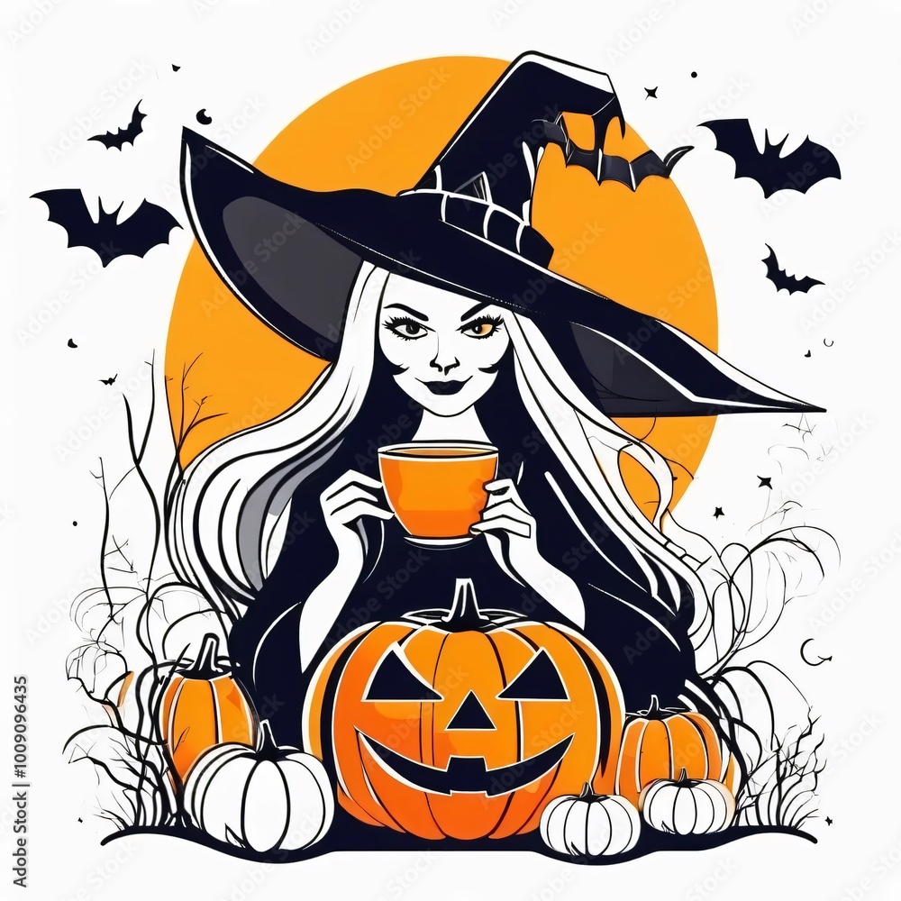 halloween background with witch halloween background with witch
