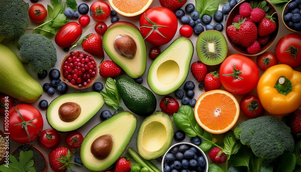 Background of A Healthy and Delicious Assortment of vegetables and fruit. A Healthy and Diverse Selection of Produce. A Colorful Display of Organic Fruits and Vegetables Background of A Healthy and Delicious Assortment of vegetables and fruit. A Healthy and Diverse Selection of Produce. A Colorful Display of Organic Fruits and Vegetables