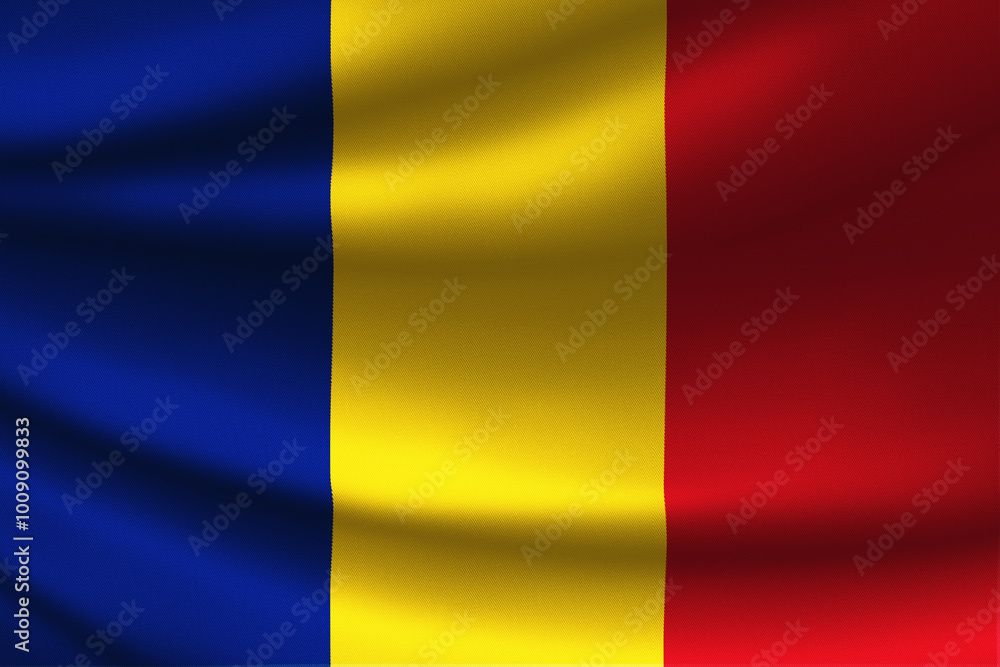 Romania flag with fabric Romania flag with fabric