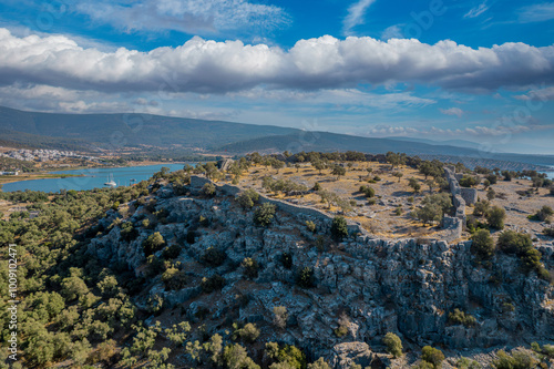 Mugla - Milas - Iasos ancient city. Kıyıkışlacık neighborhood, a beautiful beach in Güllük Gulf. photo