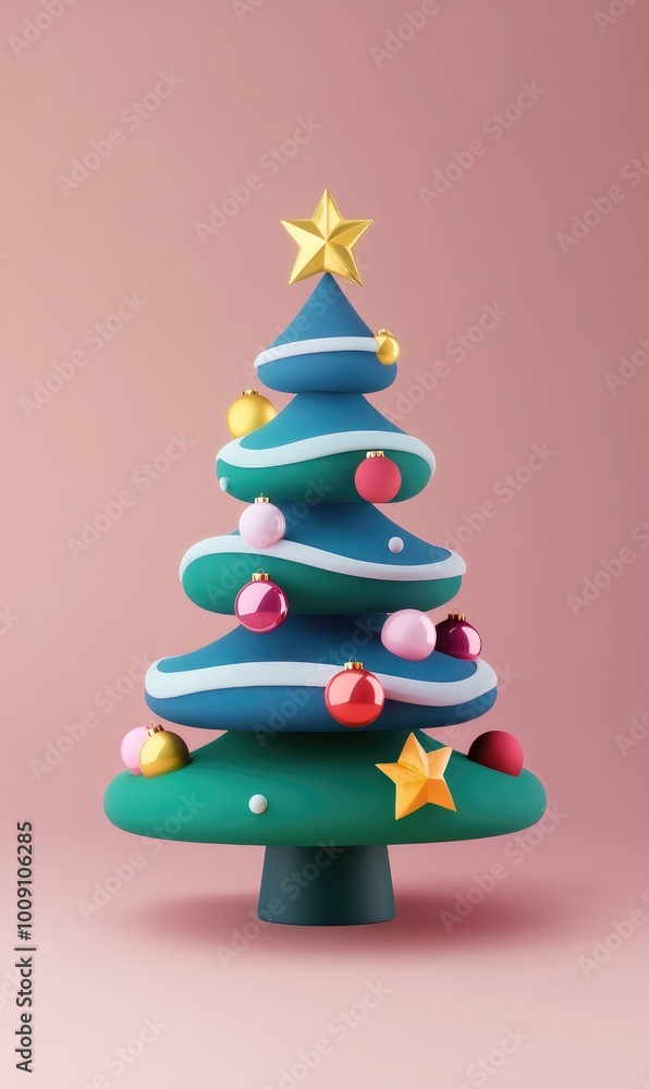 Christmas tree flat design, front view, festive theme, animation, vivid Christmas tree flat design, front view, festive theme, animation, vivid