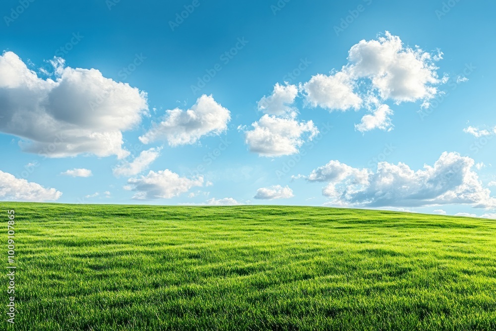 Lush Green Meadow Under a Blue Sky Lush Green Meadow Under a Blue Sky