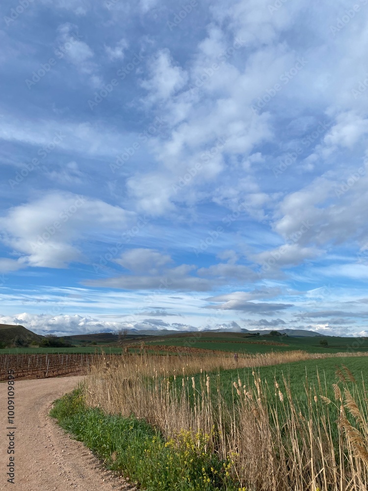 A view of the path on the Camino de Santiago in northern Spain A view of the path on the Camino de Santiago in northern Spain