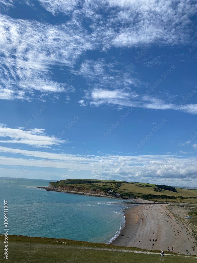 The Seven Sisters cliffs on the south coast of England The Seven Sisters cliffs on the south coast of England