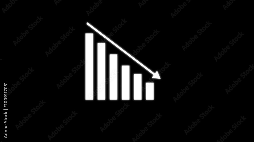 Financial business Loss down graph chart. business loss concept. Animated business loss falling down graphs icon Financial business Loss down graph chart. business loss concept. Animated business loss falling down graphs icon