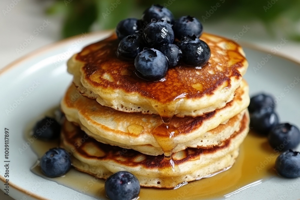 Fluffy Pancakes with Berries and Syrup Delight Fluffy Pancakes with Berries and Syrup Delight