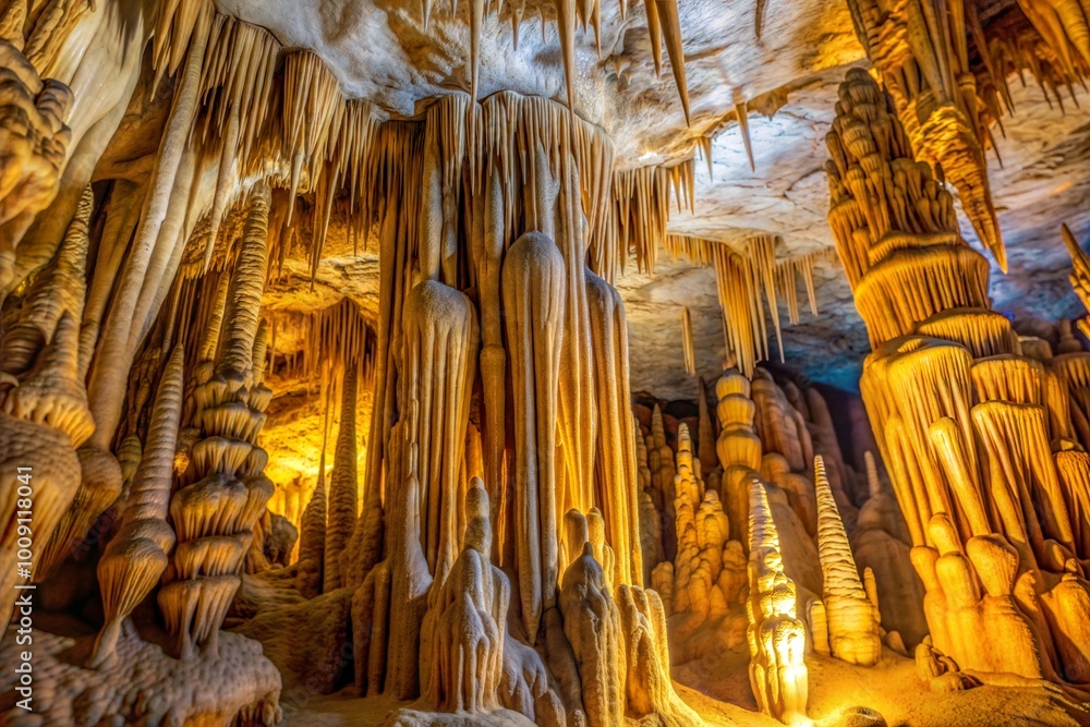 Fototapeta premium Breathtaking cave view with stalactites and stalagmites