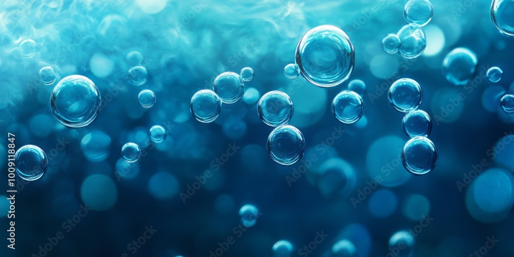 vibrant blue bubbles reflecting light, a symbol of joy and creativity vibrant blue bubbles reflecting light, a symbol of joy and creativity