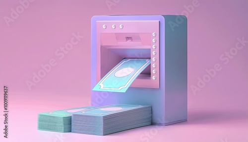 A stylized cash machine dis...