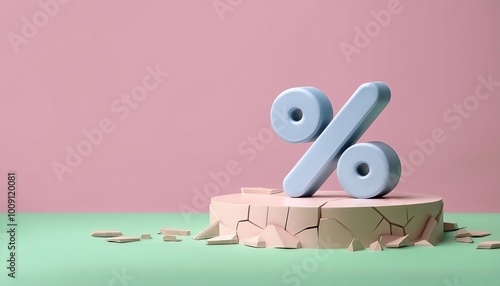 A stylized percentage symbo...