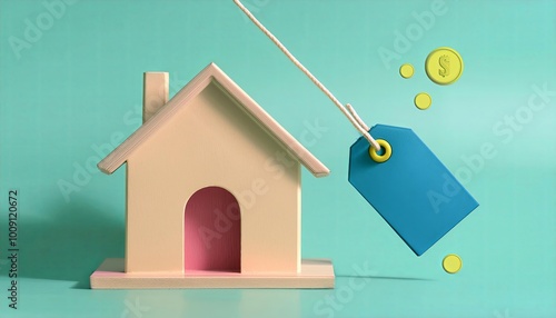 A colorful miniature house ...