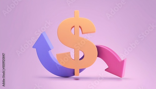 A vibrant dollar sign with ...