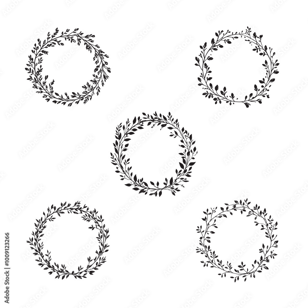 vector of black silhouette of wreath silhouette vector of black silhouette of wreath silhouette