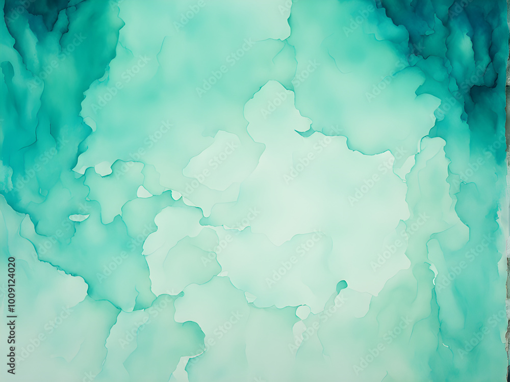Aquarell Hintergrund verschwommen in blau türkis grün mit Farbverlauf mit heller Mitte und dunklem Rand Aquarell Hintergrund verschwommen in blau türkis grün mit Farbverlauf mit heller Mitte und dunklem Rand