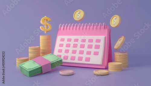 A colorful calendar surroun...