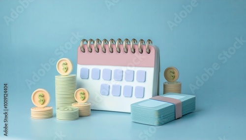 A colorful calendar with st...