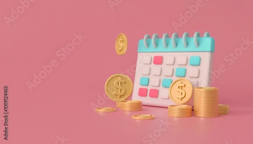 A colorful calendar sits be...