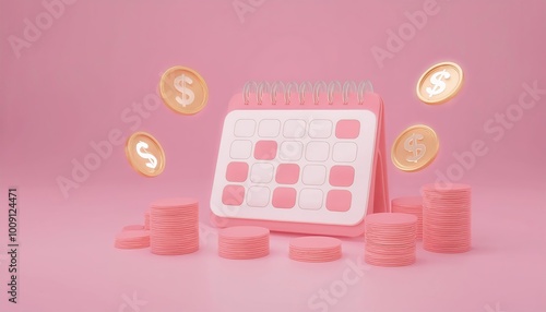 A colorful pink-themed mone...